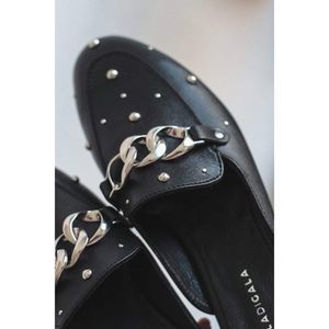 Bala Di Gala BlackMules-Handmade 100% leather. Silver-colored hardware and studs